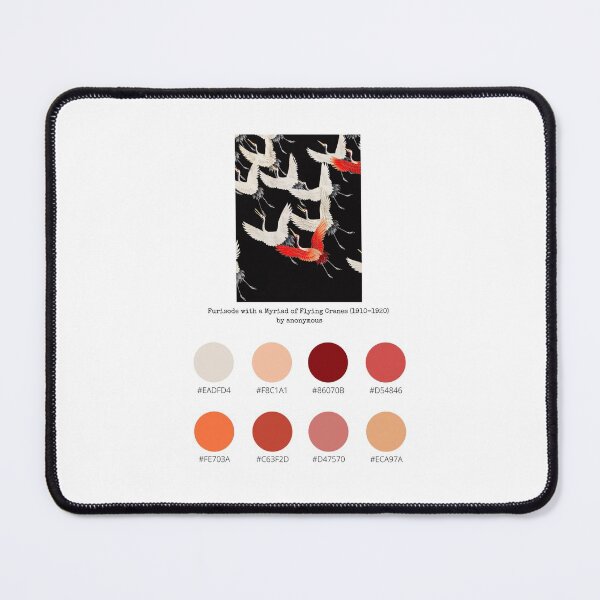 Item preview, Colour Palette of Furisode with a Myriad of Flying Cranes (1910–1920) by anonymous designed and sold by CoffeewithAnh.