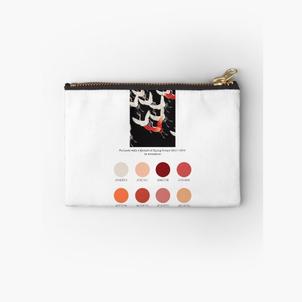 Item preview, Colour Palette of Furisode with a Myriad of Flying Cranes (1910–1920) by anonymous designed and sold by CoffeewithAnh.