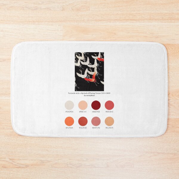 Item preview, Colour Palette of Furisode with a Myriad of Flying Cranes (1910–1920) by anonymous designed and sold by CoffeewithAnh.