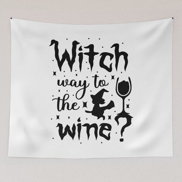 Item preview, Witch way to the wine? Funny Halloween wine drinking witch design designed and sold by charaf19.