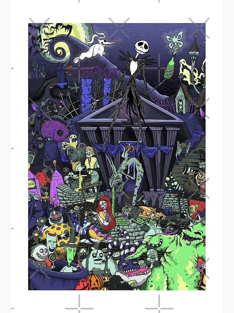 Jack and Town, the nightmare before Christmas, jack skellington, halloween,  pumpkin king Art Board Print for Sale by JDVNart