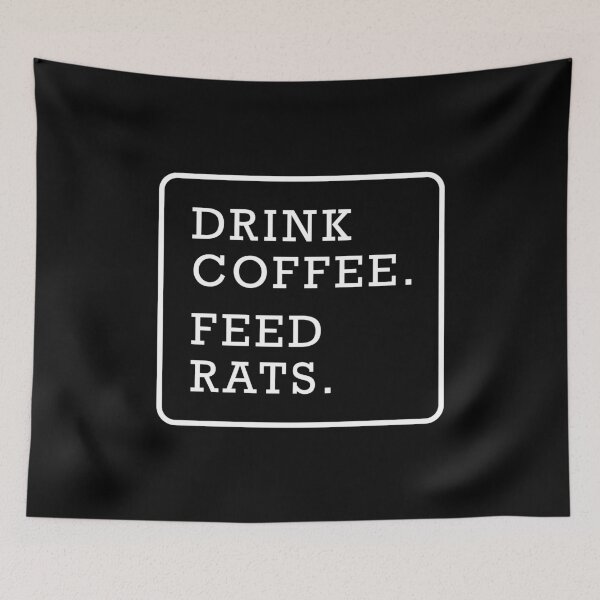 Item preview, Funny scientist rat coffee lover graphic text design white designed and sold by Avicularious.