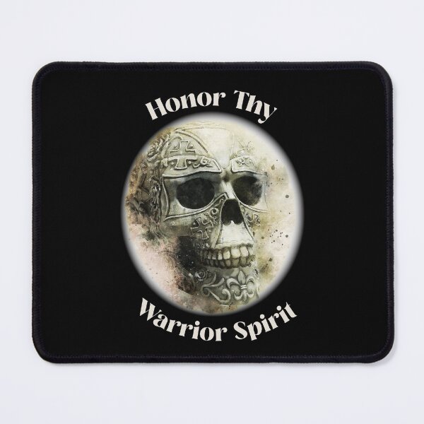 Item preview, Honor Thy Warrior Spirit Rune Carved Skull designed and sold by LeftFieldFunny.