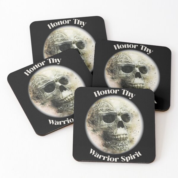 Item preview, Honor Thy Warrior Spirit Rune Carved Skull designed and sold by LeftFieldFunny.