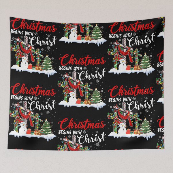 Item preview, Christmas Begins With Chris Jesus Cross Xmas Snowman designed and sold by lehienanh.