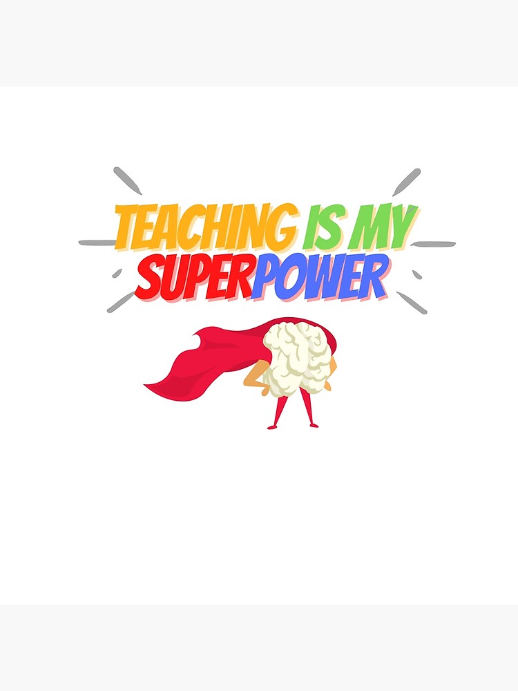 I TEACH What's Your Superpower Teacher Makeup Bag Teacher Pencil