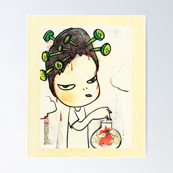 Item preview, Yoshitomo Nara Tshirt -  Yoshitomo Nara Goldfish Sticker - Yoshitomo Nara Goldfish Poster designed and sold by odincap.