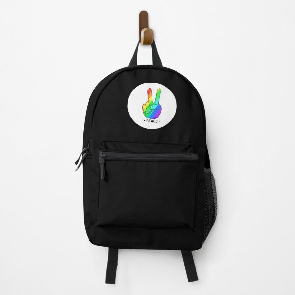 Item preview, Peace Hand Sign Rainbow Peace white Love Freedom Hippie Gift designed and sold by Hyper-Field.