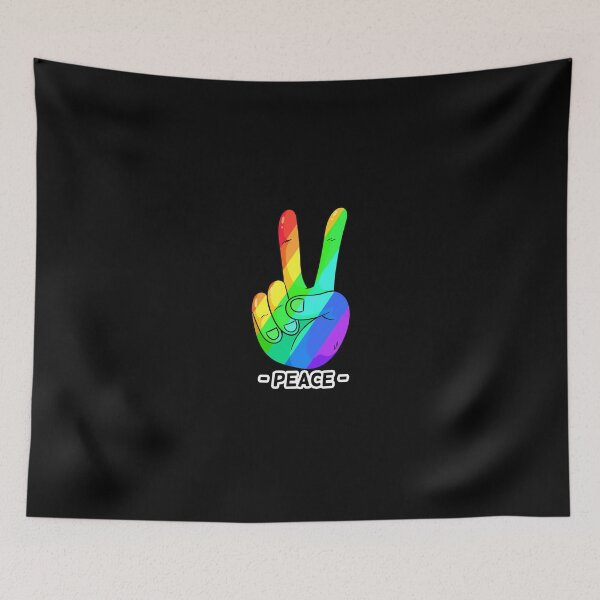 Item preview, Peace Hand Sign Rainbow Peace Love Freedom Hippie Gift designed and sold by Hyper-Field.