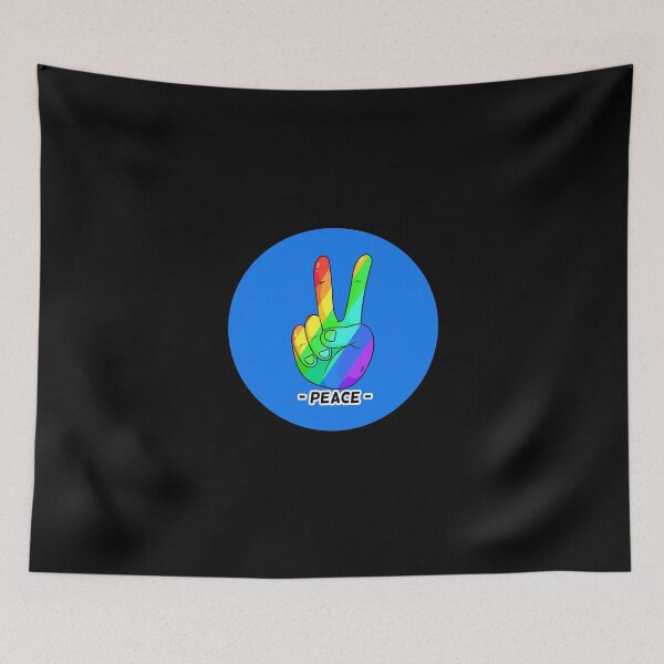 Item preview, Peace Hand Sign Rainbow Peace blue Love Freedom Hippie Gift designed and sold by Hyper-Field.
