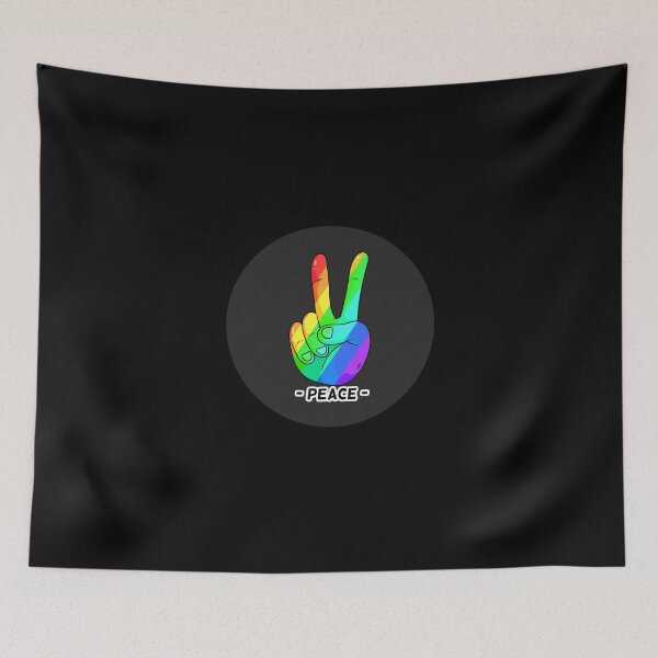 Item preview, Peace Hand Sign Rainbow Peace dark Love Freedom Hippie Gift designed and sold by Hyper-Field.