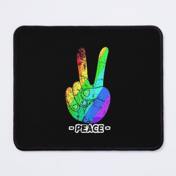 Item preview, Peace Hand Sign Rainbow Peace distressed Retro Hippie Gift designed and sold by Hyper-Field.
