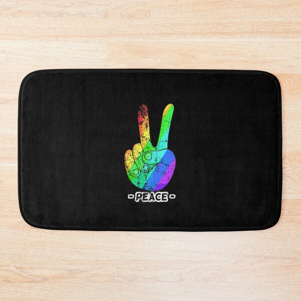 Item preview, Peace Hand Sign Rainbow Peace distressed Retro Hippie Gift designed and sold by Hyper-Field.