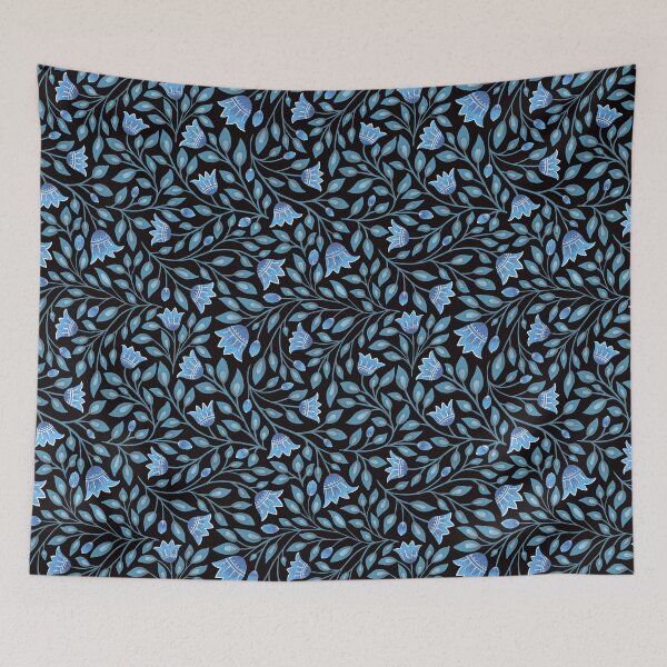 Item preview, Blue Floral Night designed and sold by Divyam Chaya Bernstein.