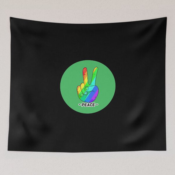 Item preview, Peace Hand Sign Rainbow Peace green Love Freedom Hippie Gift designed and sold by Hyper-Field.
