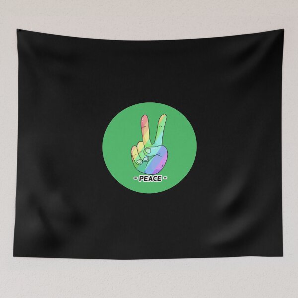 Item preview, Peace Hand Sign Rainbow Pastel Peace green Retro Hippie Gift designed and sold by Hyper-Field.