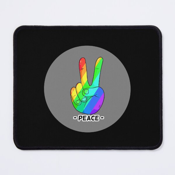 Item preview, Peace Hand Sign Rainbow Peace grey Love Freedom Hippie Gift designed and sold by Hyper-Field.