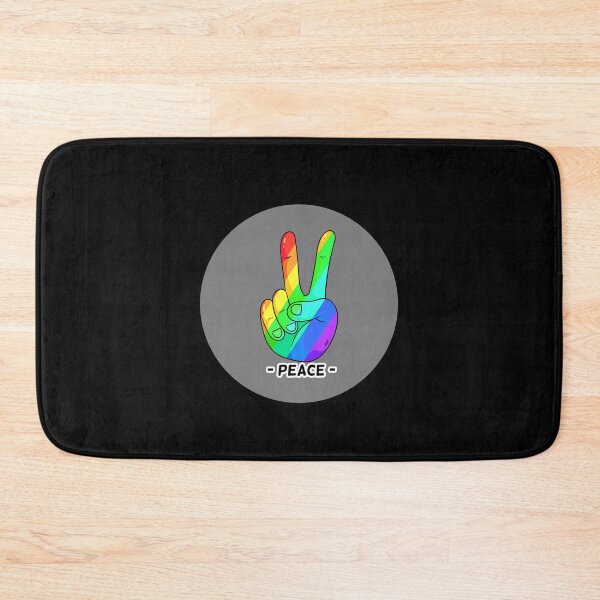 Item preview, Peace Hand Sign Rainbow Peace grey Love Freedom Hippie Gift designed and sold by Hyper-Field.