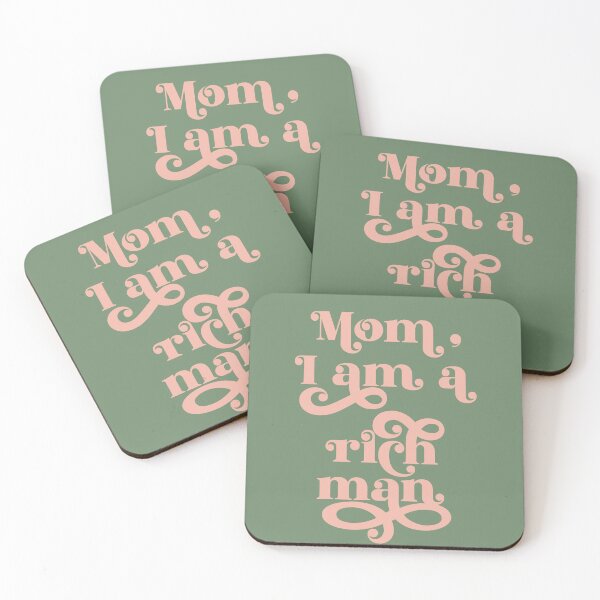 Item preview, Feminist Quote - Mom, I am a rich man - Pink on Green designed and sold by cadinera.