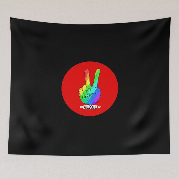 Item preview, Peace Hand Sign Rainbow Peace red Love Freedom Hippie Gift designed and sold by Hyper-Field.
