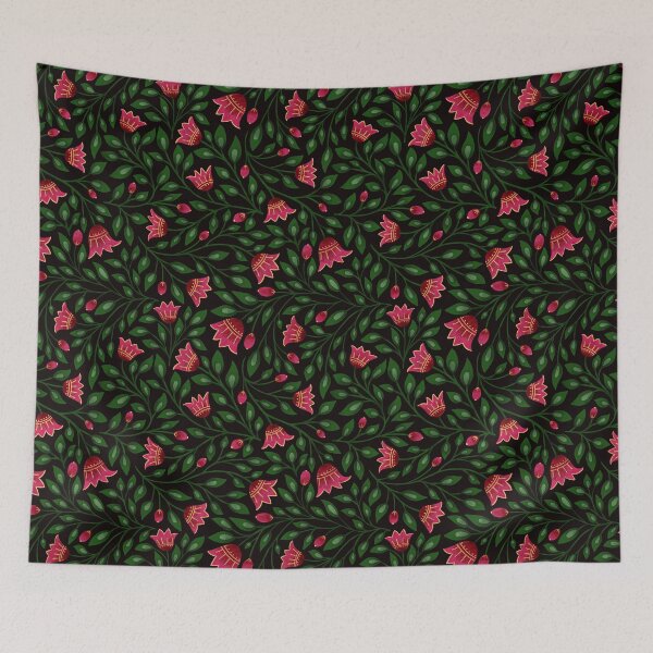 Item preview, Folk Floral Dark designed and sold by Divyam Chaya Bernstein.