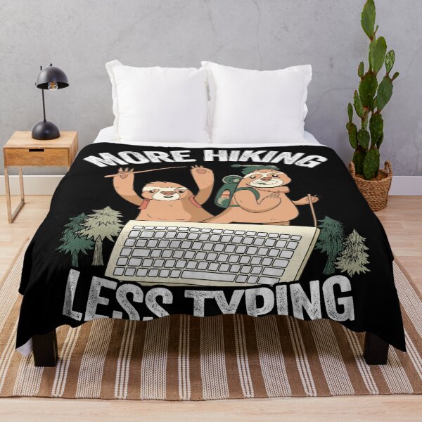 Item preview, More Hiking Less Typing Funny Sloth Hiking Team designed and sold by Stronzi.