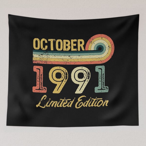 Item preview, Retro Vintage 30th Birthday - Born in October 1991 designed and sold by meedTee.