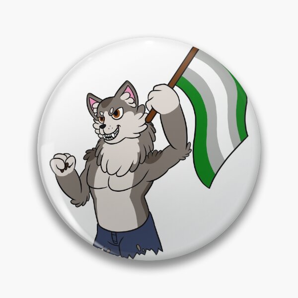 Item preview, Cute Werewolf Says Grey Aro Pride designed and sold by ThatRadFailure.