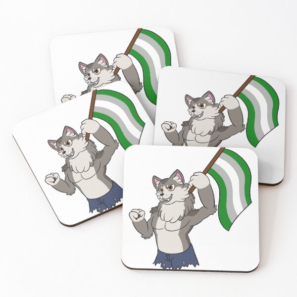 Item preview, Cute Werewolf Says Grey Aro Pride designed and sold by ThatRadFailure.