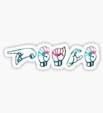 "Peace" in ASL colourful Sticker