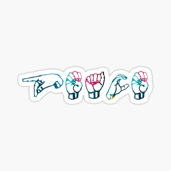 "Peace" in ASL colourful Sticker