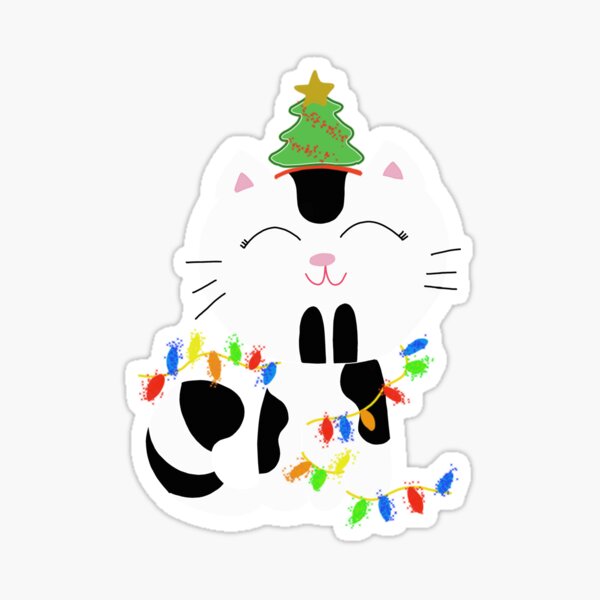 Meowy Christmas Cat Sticker