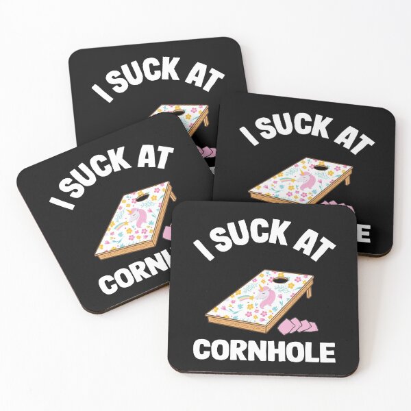 Item preview, I Suck At Cornhole Loser Sarcastic Joke Flowers Pink Unicorn designed and sold by Stronzi.