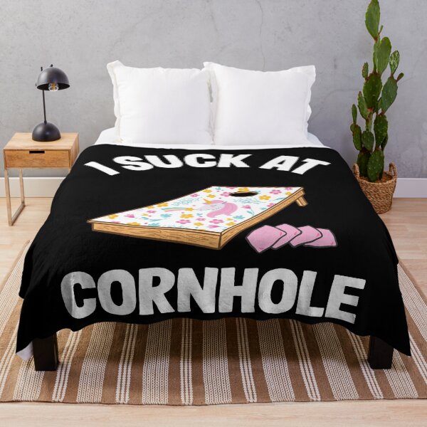 Item preview, I Suck At Cornhole Loser Sarcastic Joke Flowers Pink Unicorn designed and sold by Stronzi.