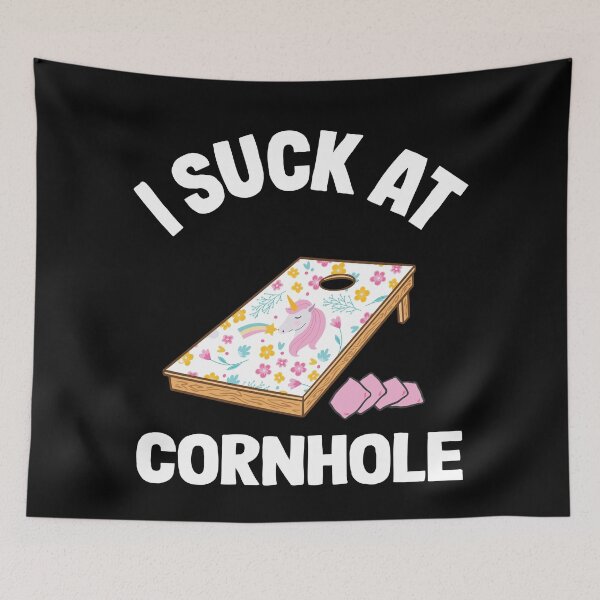 Item preview, I Suck At Cornhole Loser Sarcastic Joke Flowers Pink Unicorn designed and sold by Stronzi.