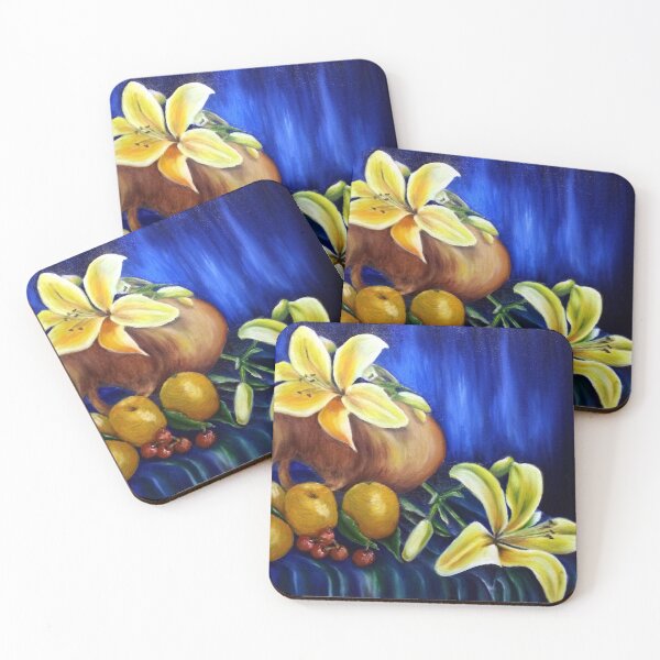 Item preview, ST JOSEPH LILIES CLAY POT AND ORANGES FINE ART PRINT,  STILL LIFE INSPIRED BY NATURE designed and sold by Adri Barnard.