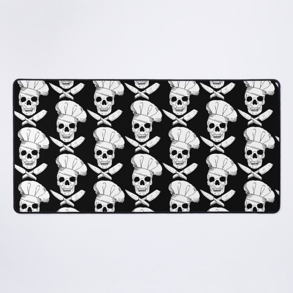 Item preview, Skull Wearing Chef Hat and Crossed Kitchen Knives designed and sold by HotHibiscus.