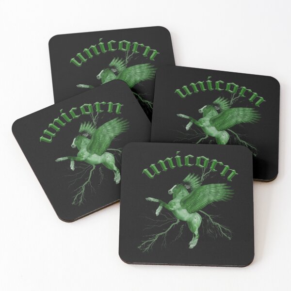 Item preview, Strong Green and White Unicorn for Boys with Green Thunder on the Background designed and sold by koreatvtea.