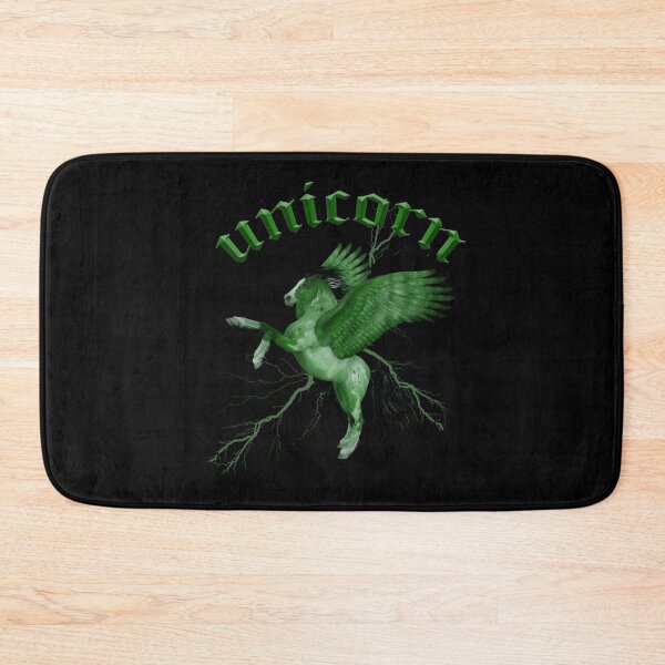 Item preview, Strong Green and White Unicorn for Boys with Green Thunder on the Background designed and sold by koreatvtea.