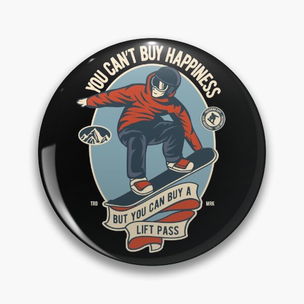 Item preview, You can't buy happiness, fun retro snowboarder winter sports designed and sold by emmjott.