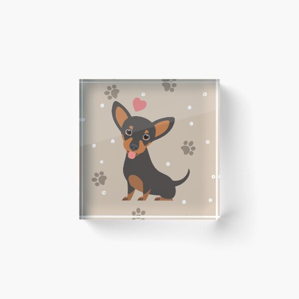 Item preview, LOVE Black and Tan Chiweenie dachshund chihuahua mix designed and sold by Lulupainting.