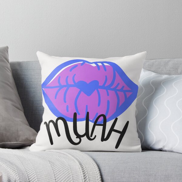 Aperçu de l'œuvre Muah Kiss aux couleurs violettes et bleu clair créée et vendue par mordacai.