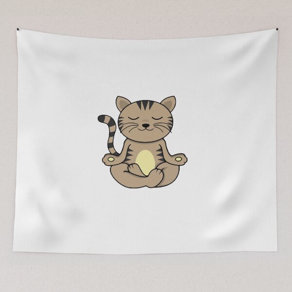 Item preview, Tabby Brown Cat Yoga Meditation designed and sold by DabGraphic.