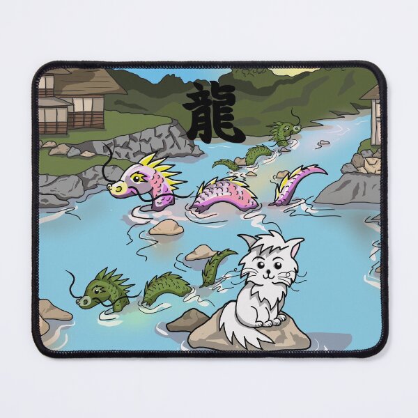 Item preview, Dragon river with a cat and kanji designed and sold by CuisineCat.