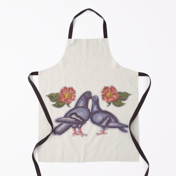 Item preview, Lovely Couple of Pigeons In Roman Mosaic Art Style designed and sold by okpinsArtDesign.