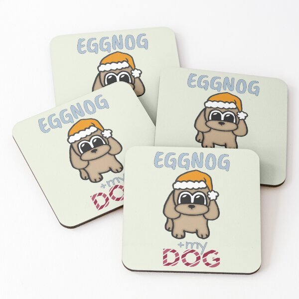 Item preview, Eggnog and my Dog - Christmas Dog Santa Candy Cane designed and sold by ViewerEqualsPhoton.