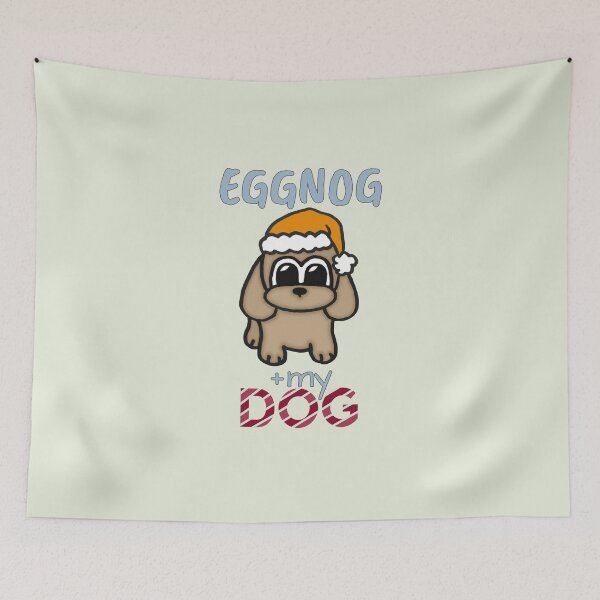 Item preview, Eggnog and my Dog - Christmas Dog Santa Candy Cane designed and sold by ViewerEqualsPhoton.