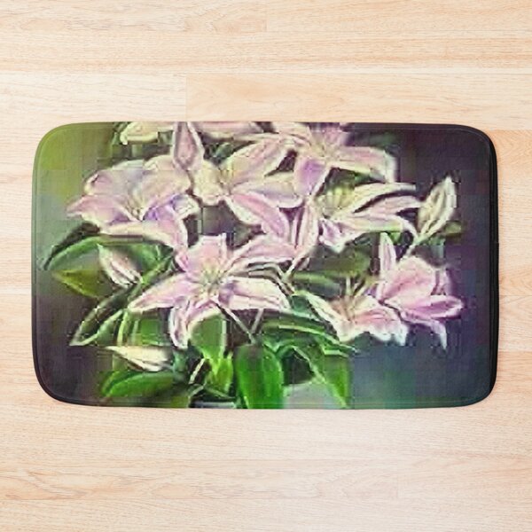 Item preview, ST JOSEPH LILIES IN CERAMIC POT AND GREEN CLOTH FINE ART PRINT,  STILL LIFE INSPIRED BY NATURE designed and sold by Adri Barnard.