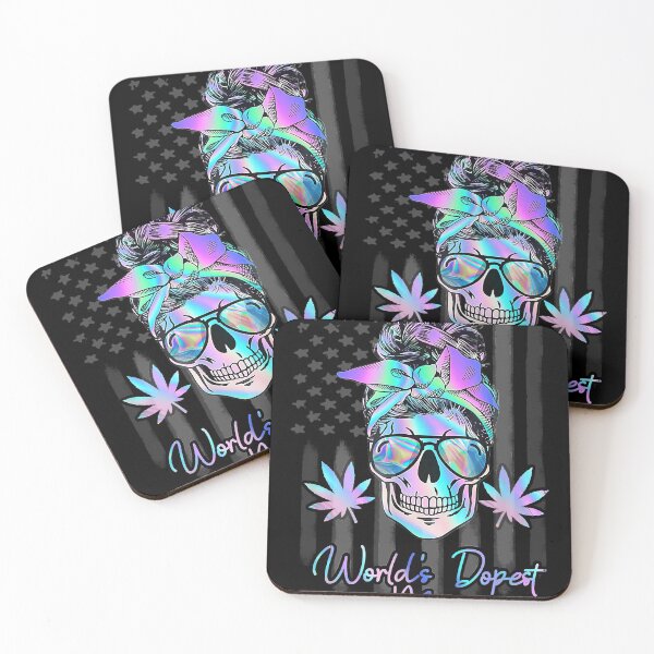 Item preview, Skull World's Dopest Mom Weed Soul Cannabis American Flag designed and sold by cristgilbe.