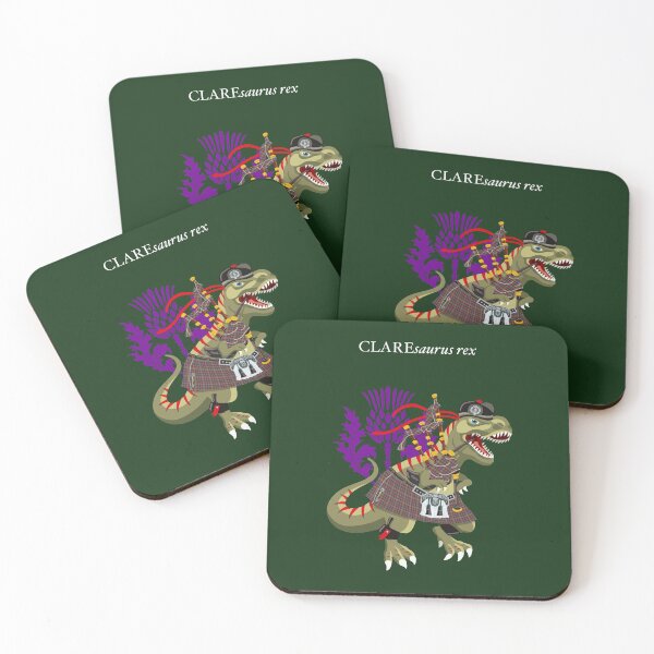 Item preview, Clanosaurus Rex CLAREsaurus Plaid Clare Irish Ireland Family Tartan designed and sold by Lisa Rotenberg.
